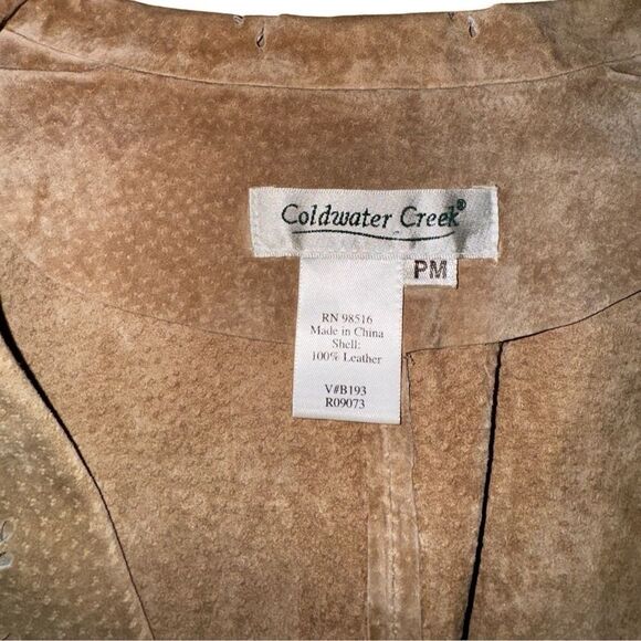 Coldwater Creek 100% Leather Eyelet Jacket - Neutral/Tan - Size PM - Picture 7 of 7